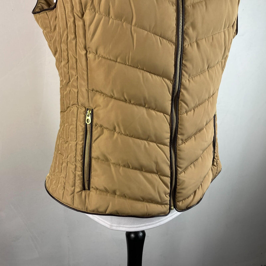 Joules Warm Welcome Collection Quilted Gilet with Faux Fur Collar Brown size 20
