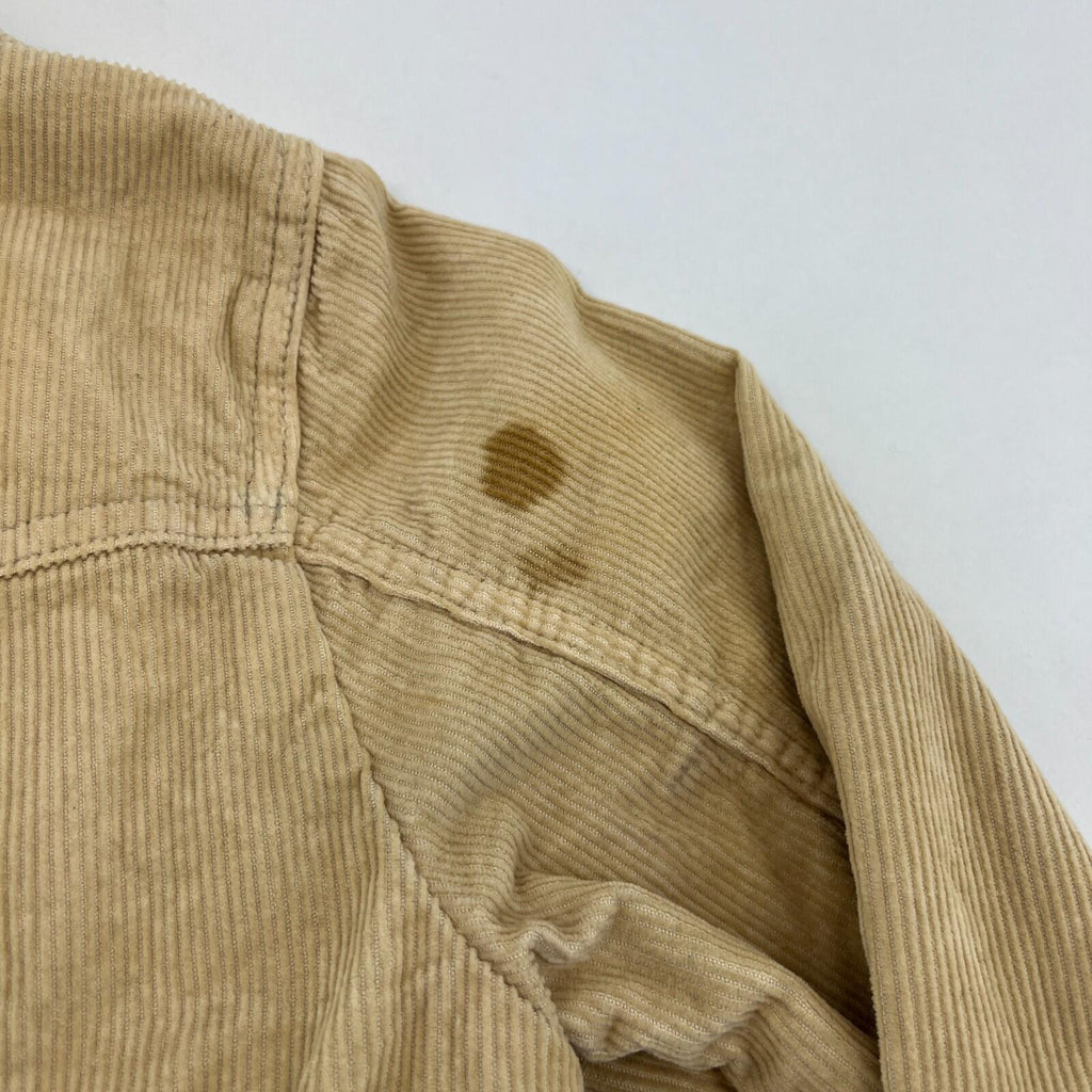 Topshop Moto Sherpa Lined Corduroy Jacket UK Women's Tan Brown Beige size 10