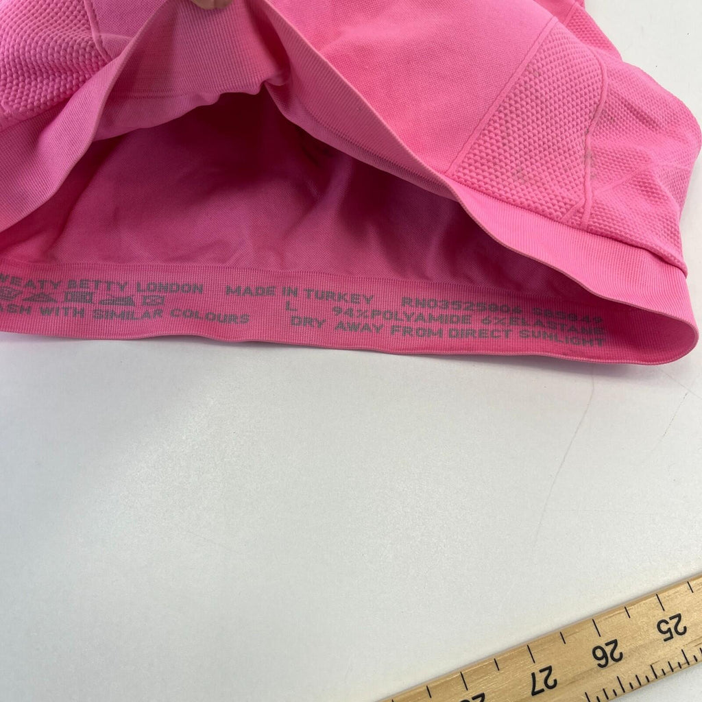 Sweaty Betty Foundation Seamless Padded Yoga Bra Navy Pink SB5849 size L  UK 14