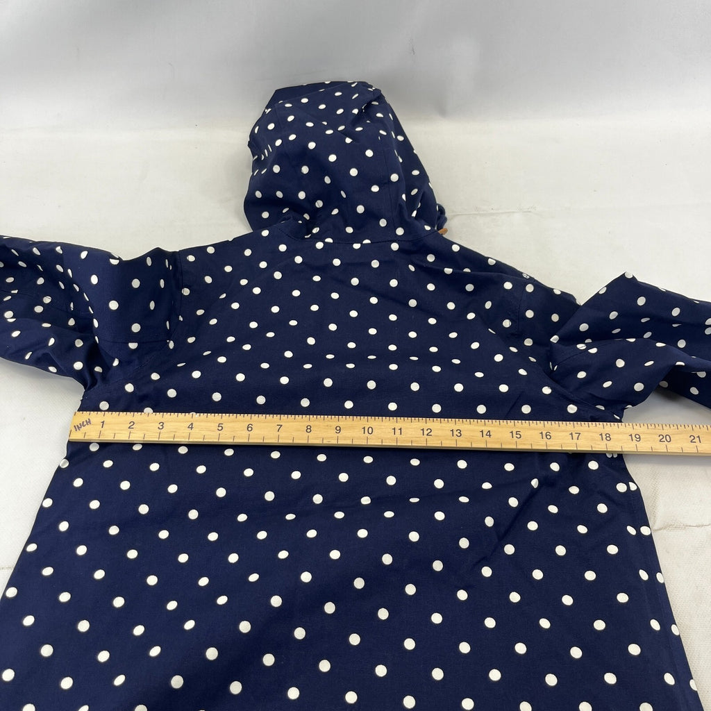 Joules Coast Polka Print Waterproof Jacket Breathable Blue Raincoat UK size 8