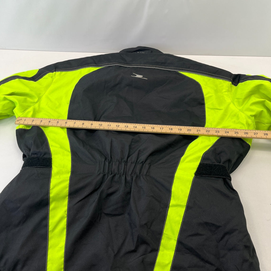 Crane Road Motorcycle Jacket Mens Black/Fluro with Removable Lining size XL