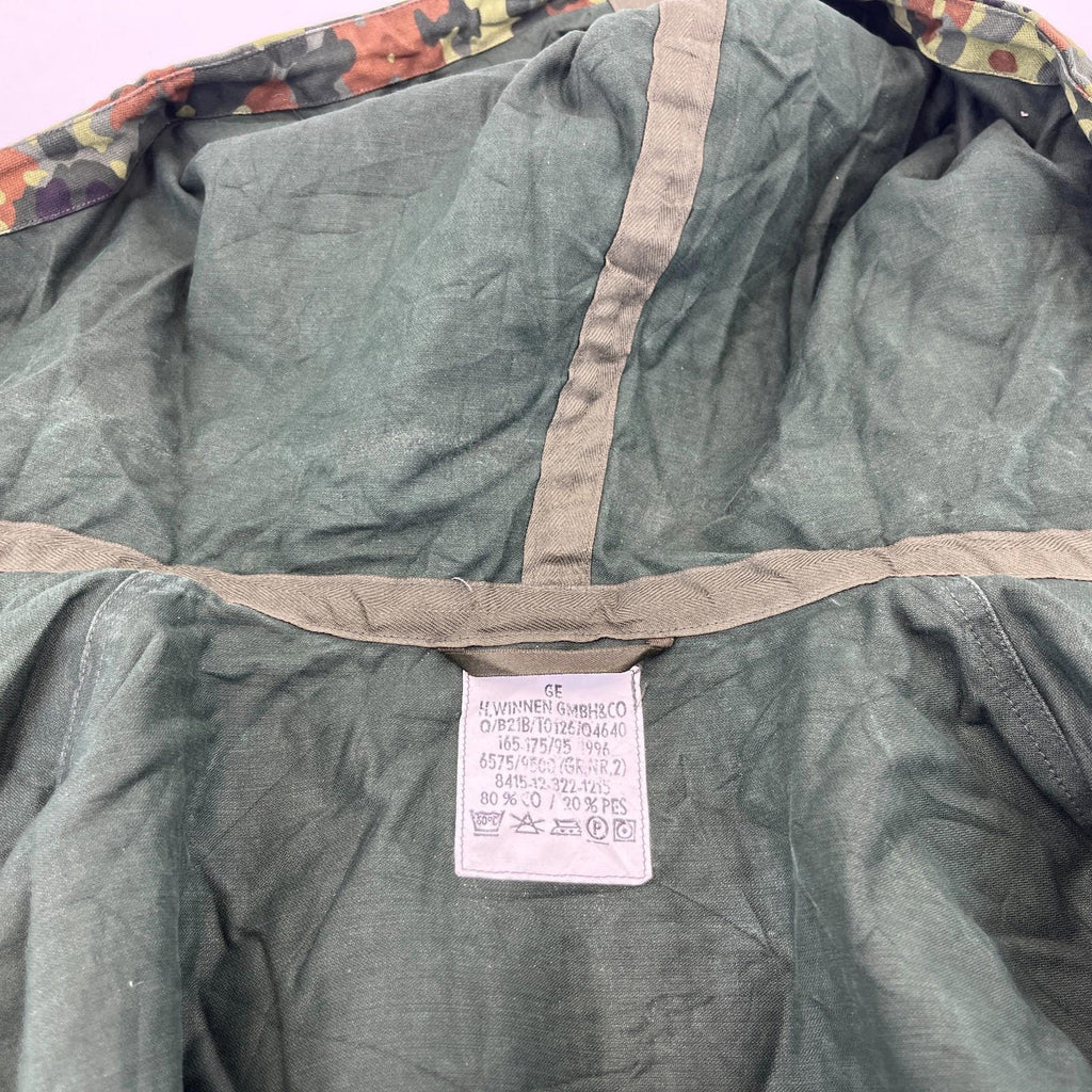 Vtg 1996 German Army Flecktarn Camouflage Parka Jacket Combat Green Gr.2