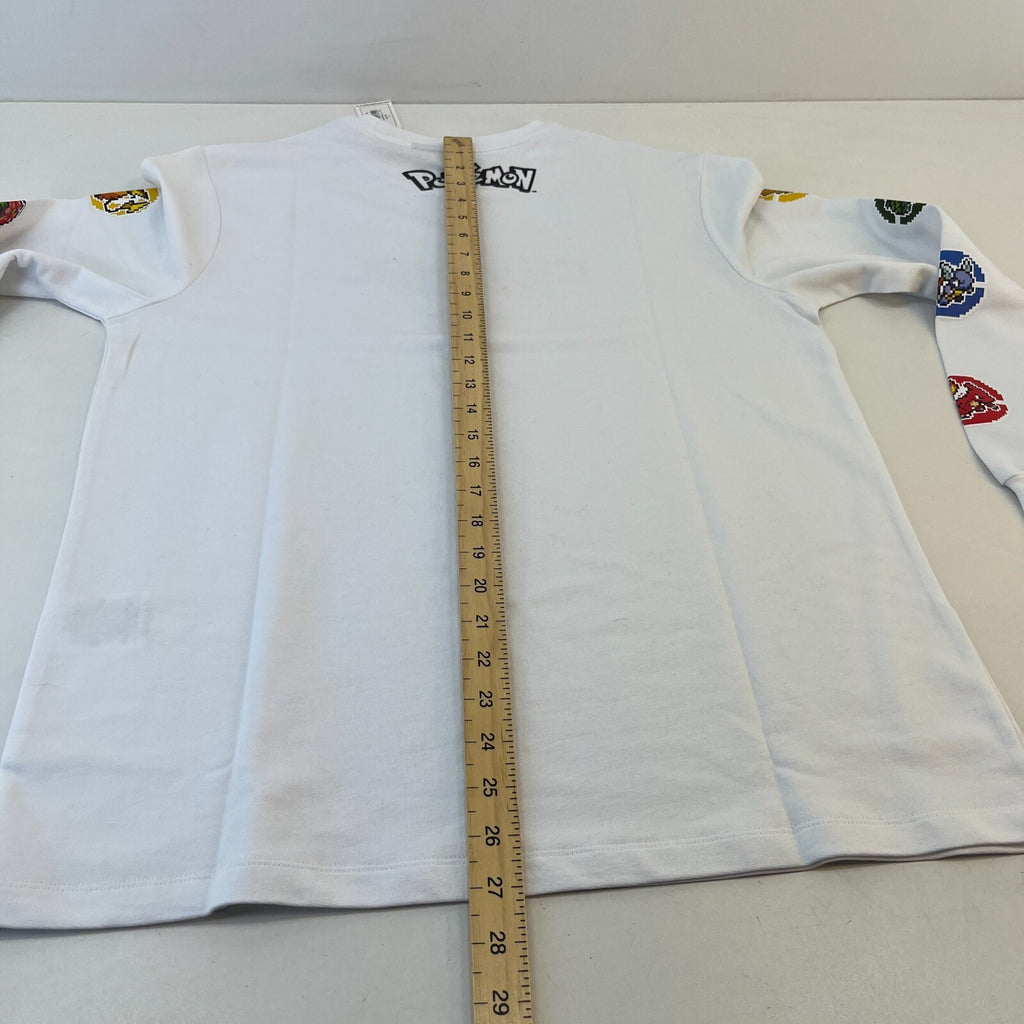 Criminal Damage Premium White Pokémon Digital Character T-Shirt Long Sleeve UK S