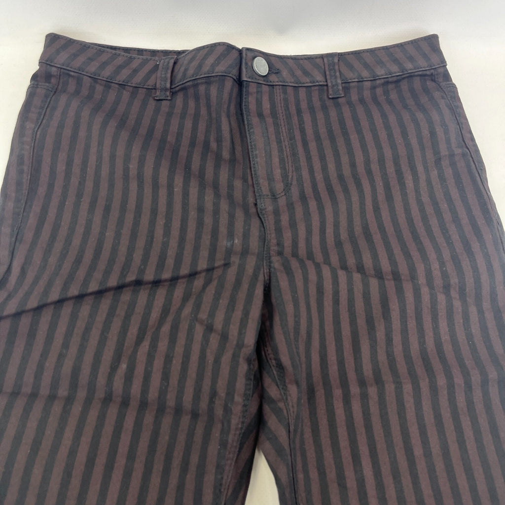 Clockhouse Womens Black/Purple Striped Jeans Cotton Blend Skinny size 40R NWOT