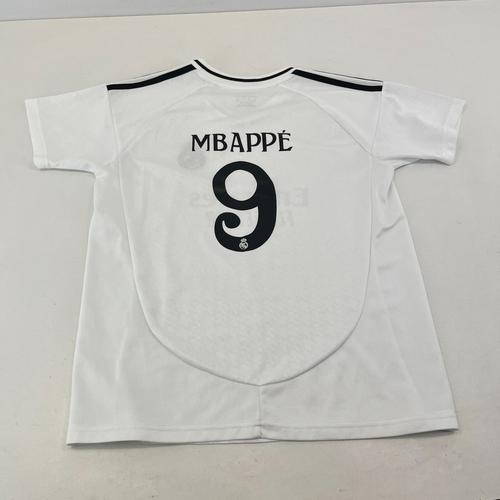 Real Madrid FC Mbappe 9 Kids Home Shirt Football Jersey Size 30 (11-12 Years)