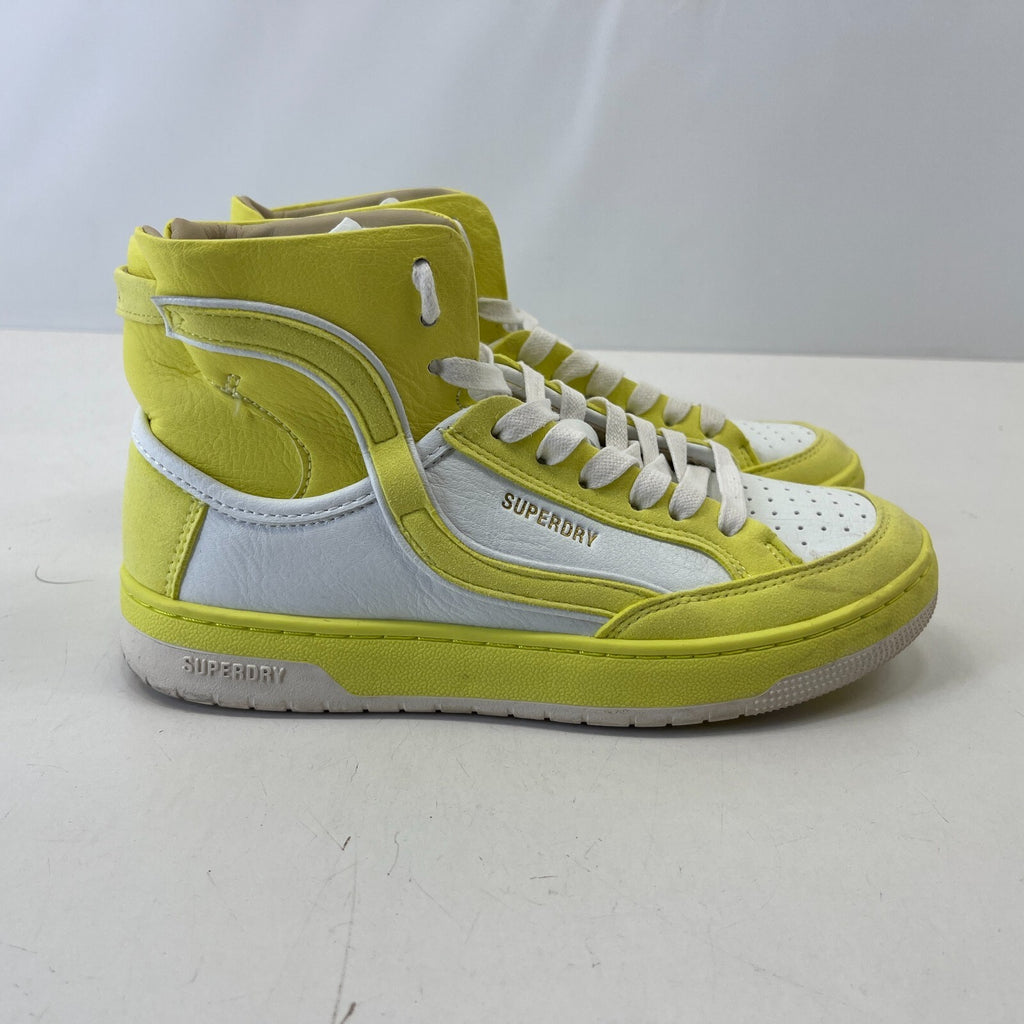 Superdry High Top Trainers - Vegan Leather Yellow White Neutral size UK 4 EU 37