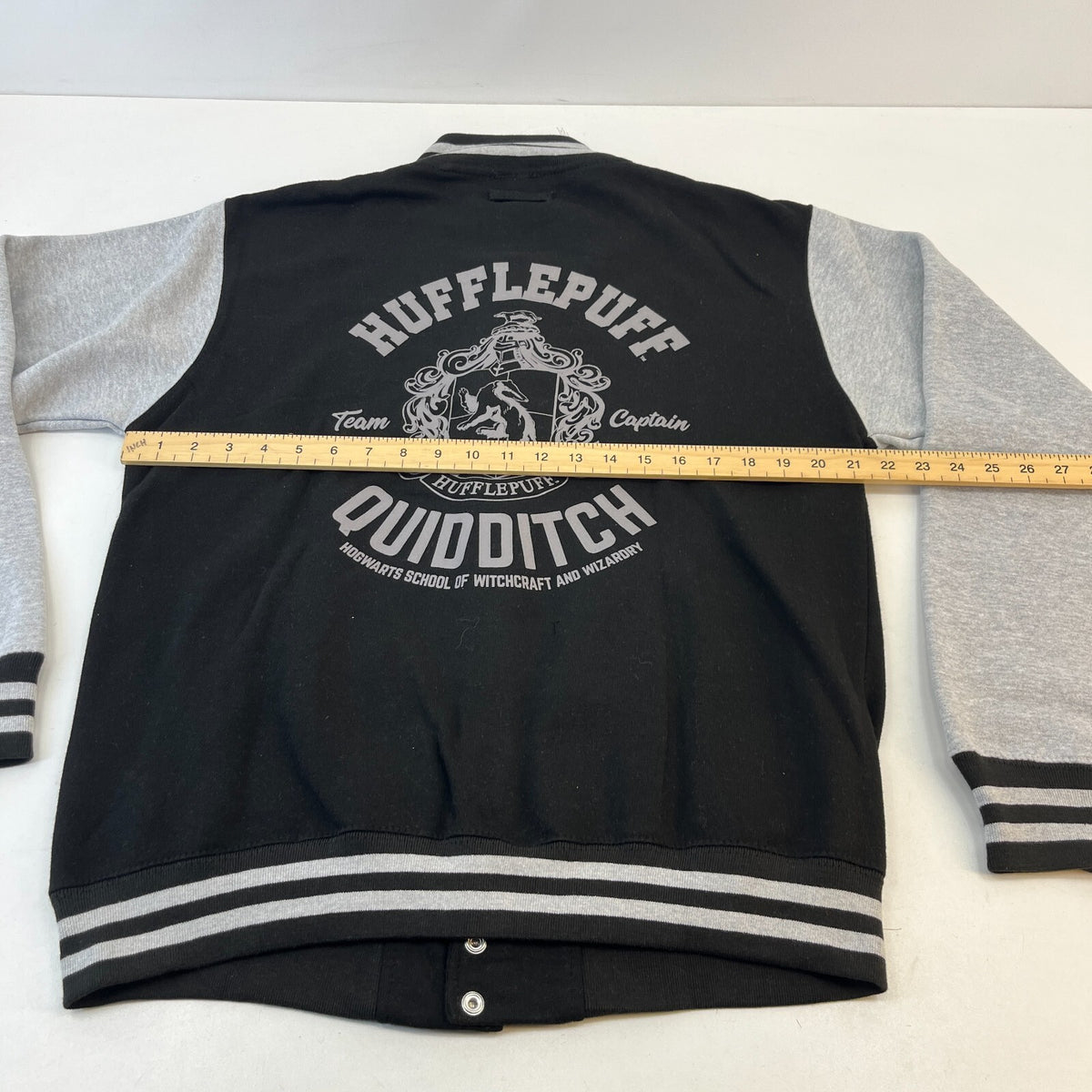Official Harry Potter Hufflepuff Quidditch Team Varsity Jacket Baseball Bomber L