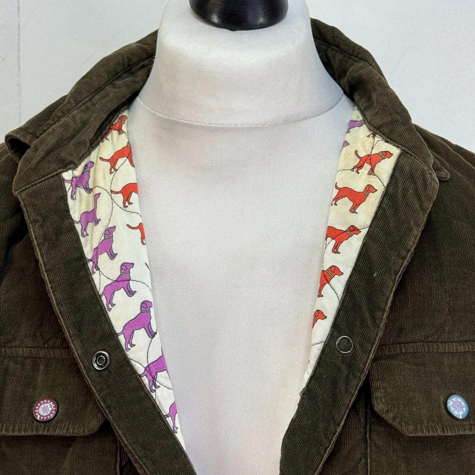 Joules Dog Lover Corduroy Jacket Chocolate Brown UK Women's size 10
