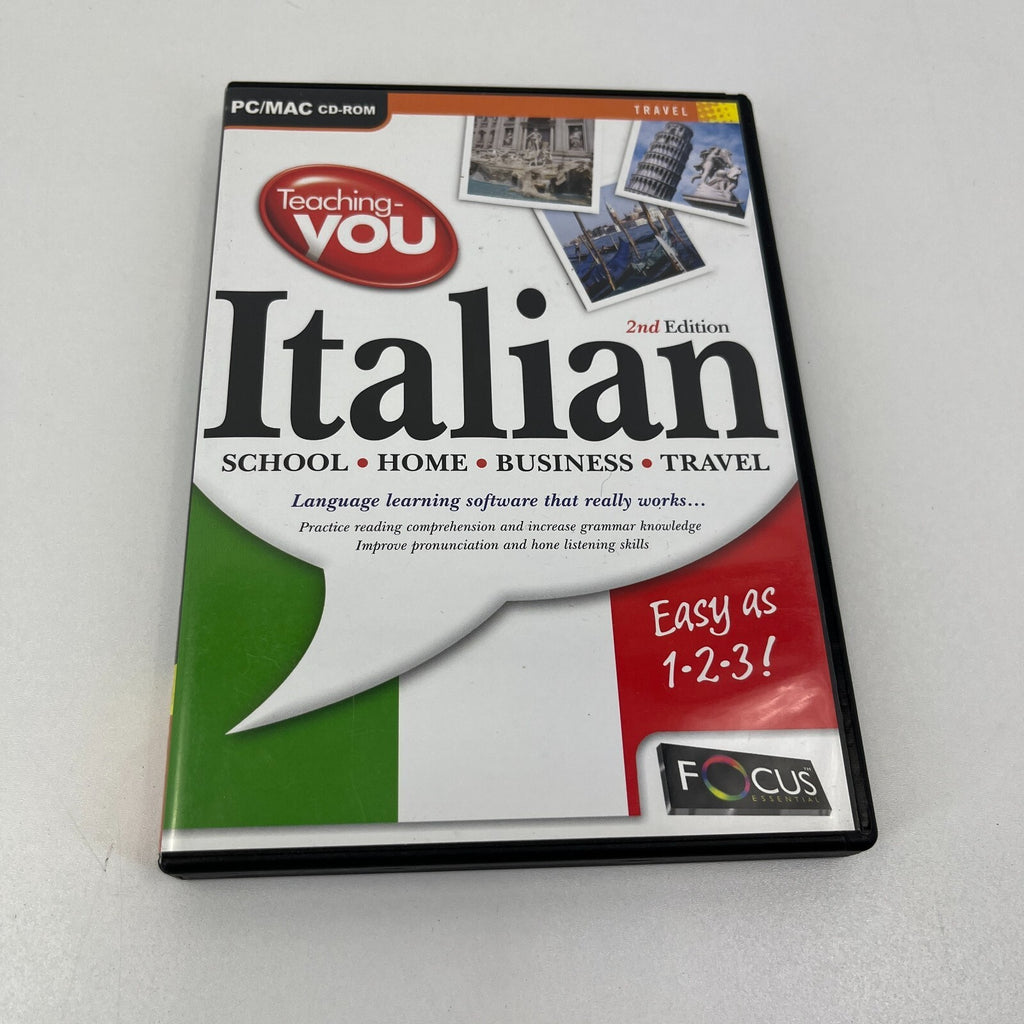 Teaching You Italian PC CD Rom Computer Language Aid - Near Mint Condition