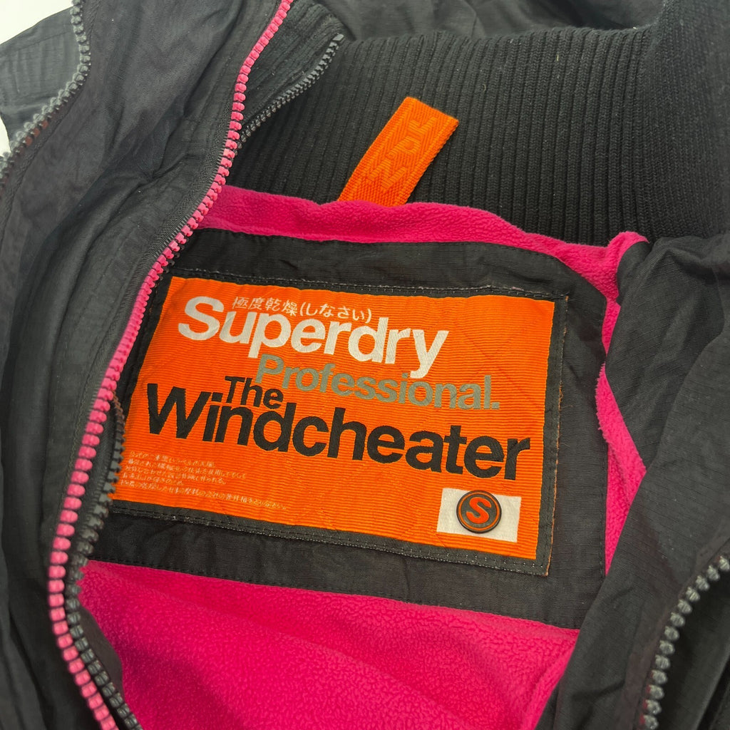 Superdry Professional Windcheater Jacket Women's size Small - Black / Pink