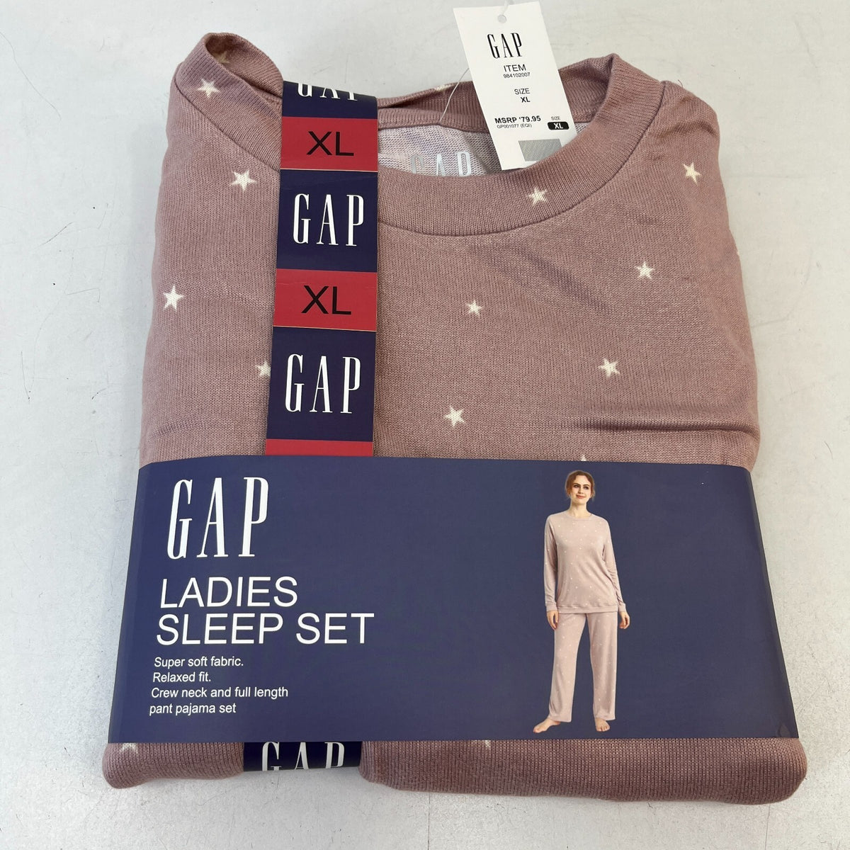 Gap Womens Pyjamas Sleep Set Night Top 2 Piece Loungewear in Pastel Pink size XL