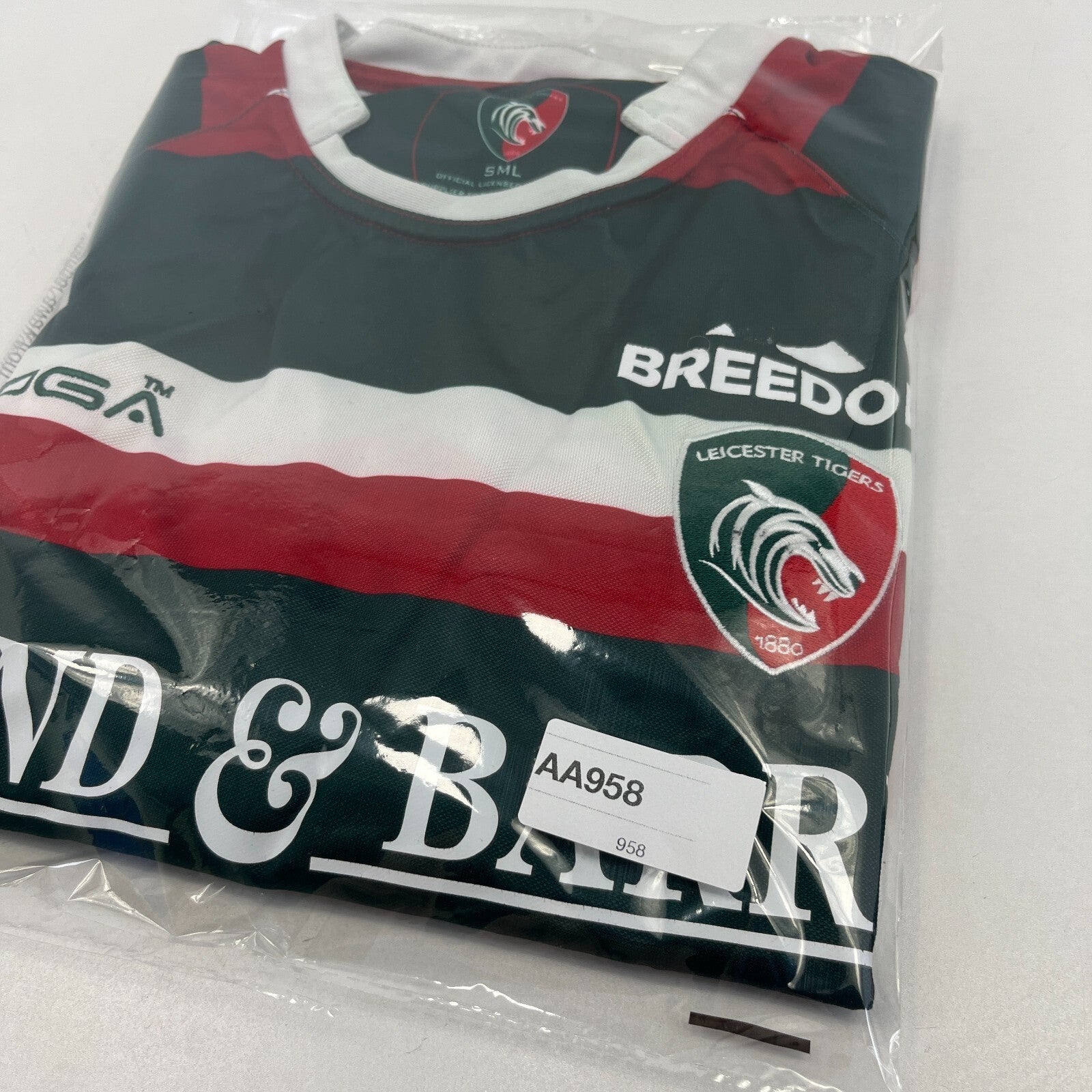 Leicester Tigers Rugby Home Shirt 2016/2017 - Kooga size S Jersey
