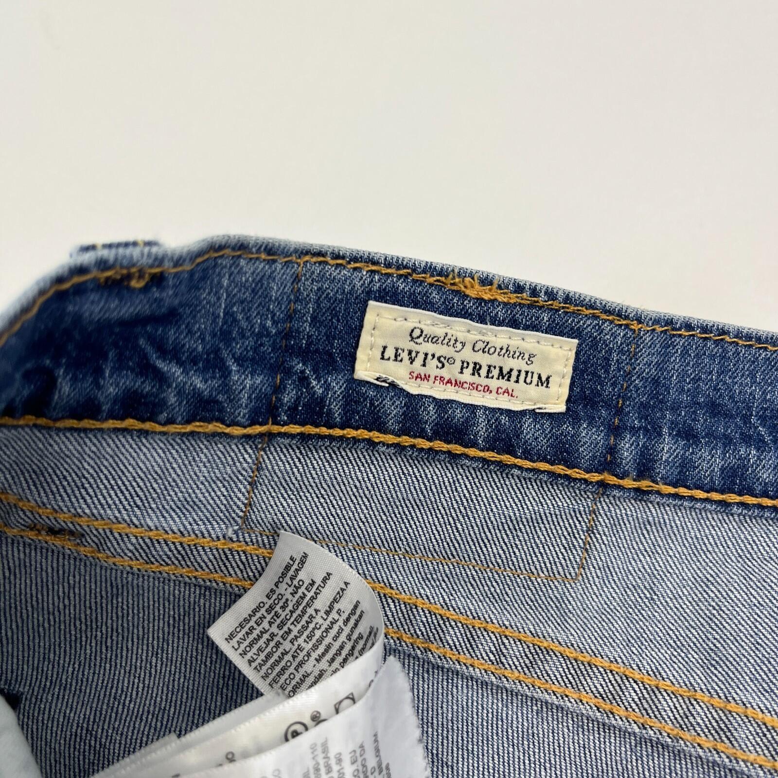 Levis 511 Premium Big E Slim Fit Jeans W34 L32 Blue Denim Straight Leg Mens