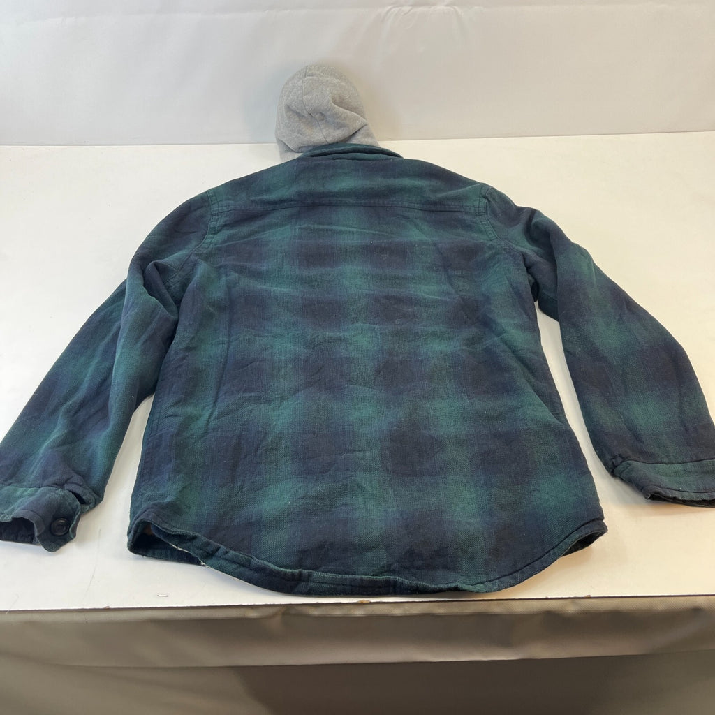 American Eagle Men's Fleece Insulated Hooded Shacket Jacket Lumberjack Shirt M