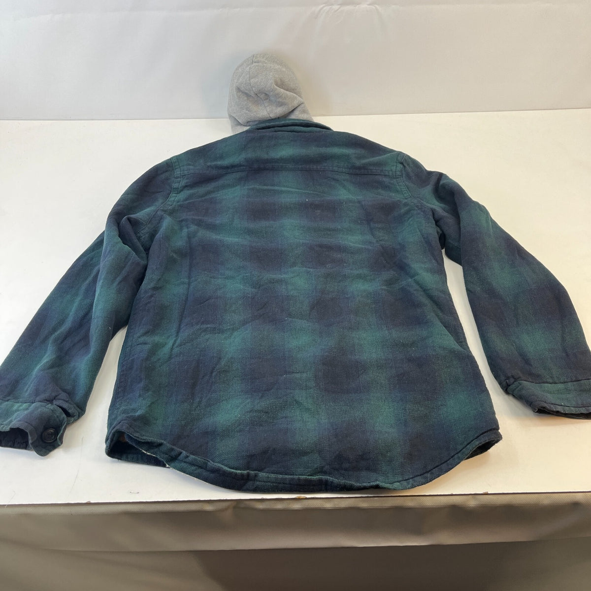 American Eagle Men's Fleece Insulated Hooded Shacket Jacket Lumberjack Shirt M