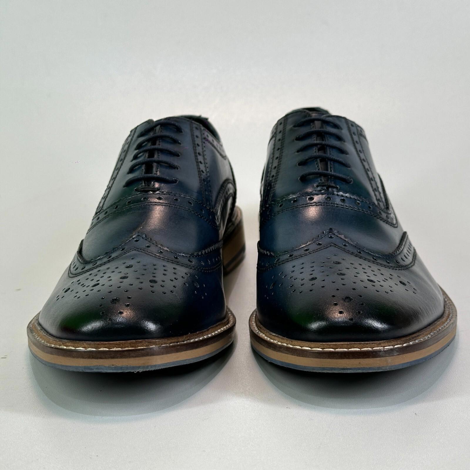 Ikon Buster Brogues Shoes in Navy Blue Smart Casual Lace Up size 6 - NEW in Box