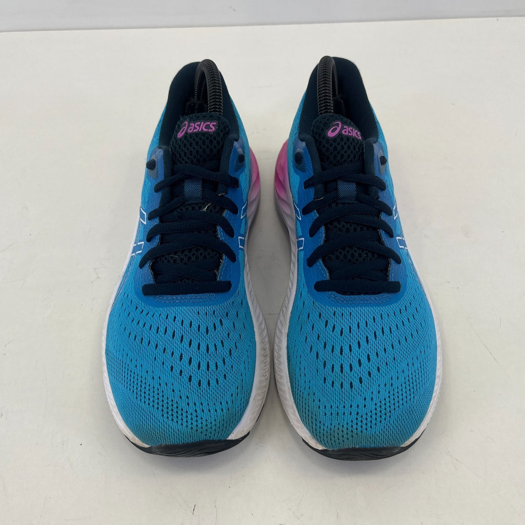 Asics el Excite 8 Running Trainers Blue White Pink Womens Shoes size UK 6.5