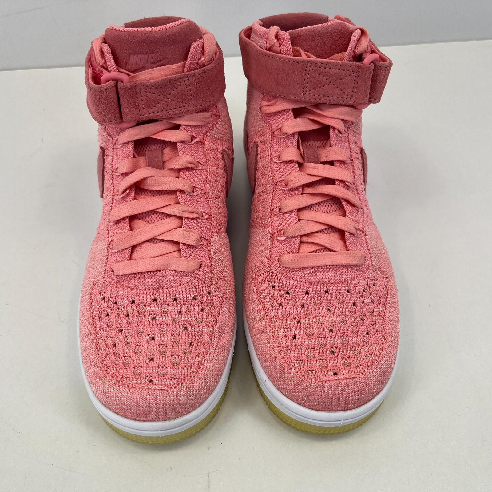 Nike Air Force One 1 Flyknit Hi Top in Salmon Pink size UK 6 EU 40 - 818018-802