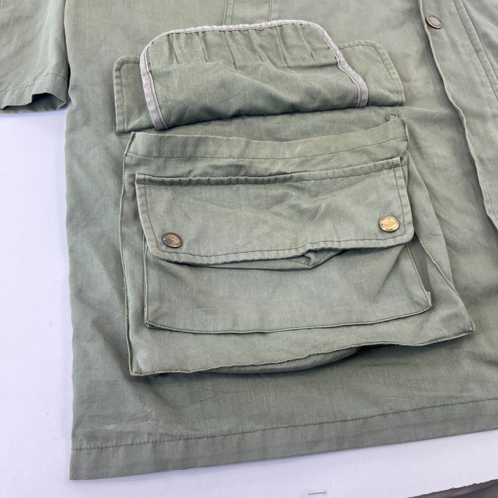 Decathlon Cropped Sleeve Shooting Hunting Jacket w/ Poachers Pocket Green UK 2XL