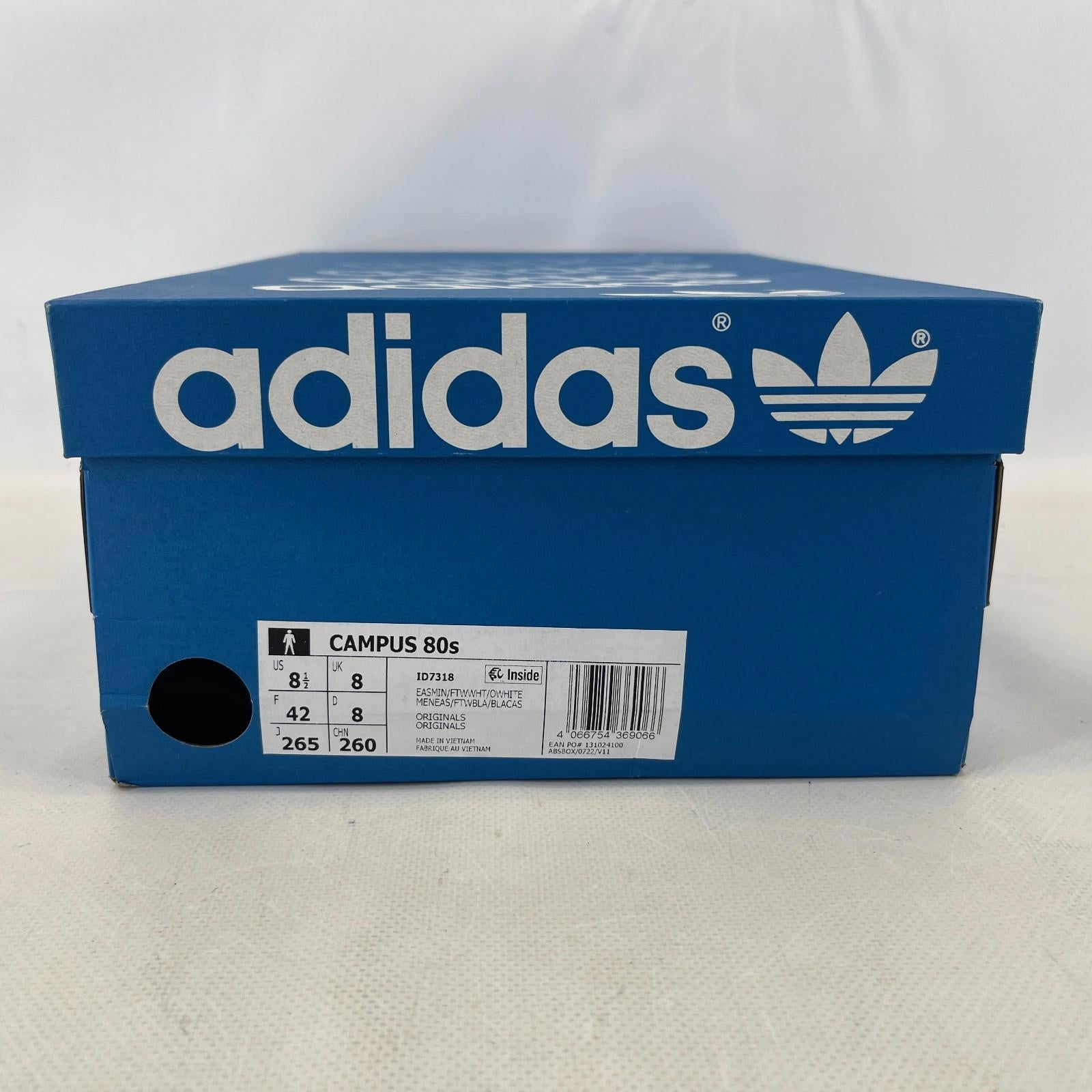 Adidas Campus 80s Light Aqua White Men's size UK 8 Terraces Casuals Shoes ID7318