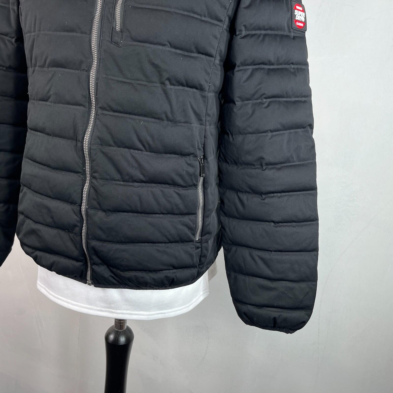 Superdry Down Filled Lightweight Puffer Jacket in Black Women's size 14