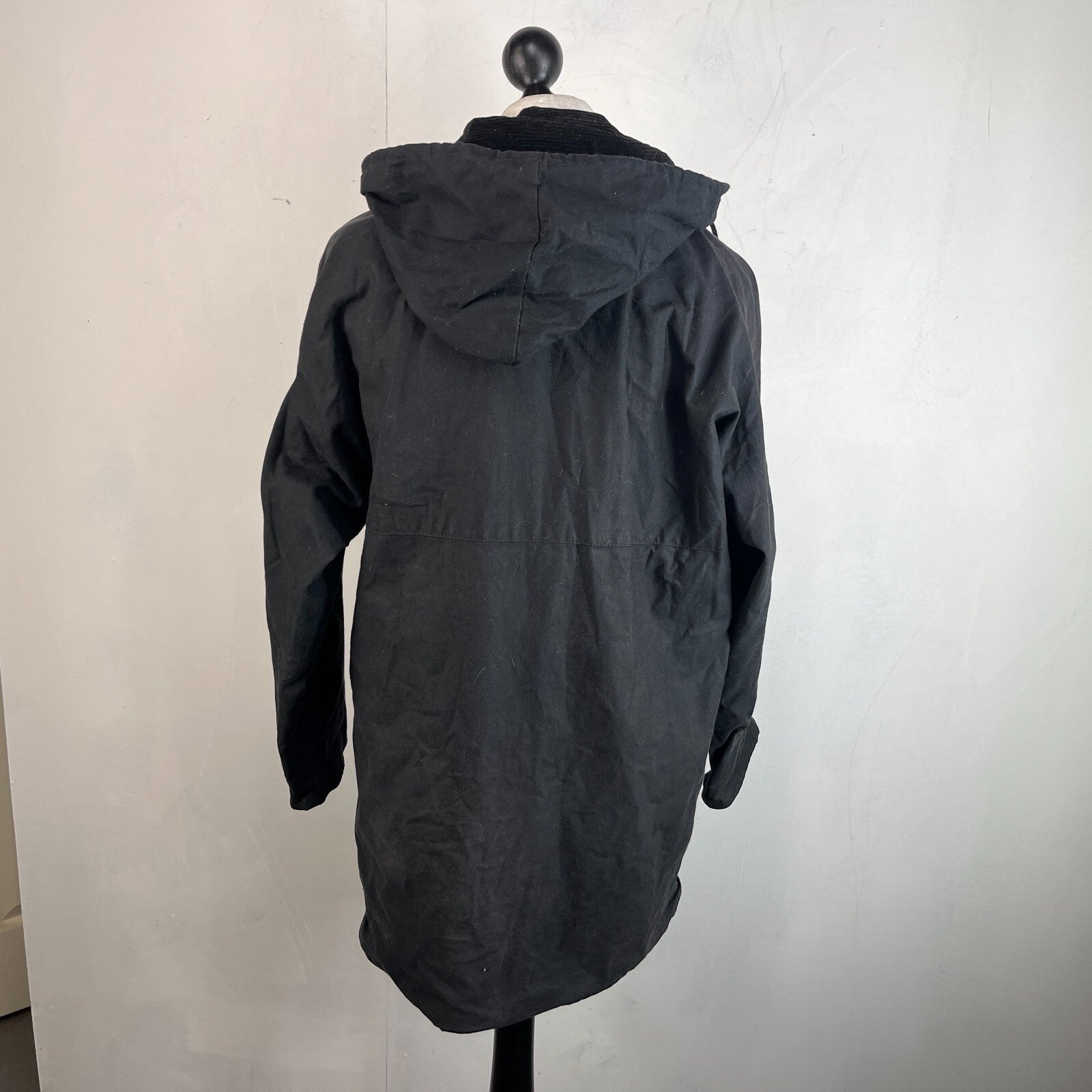 Oxford Blue Women's Wax Jacket size Large Black Country Coat Made in England