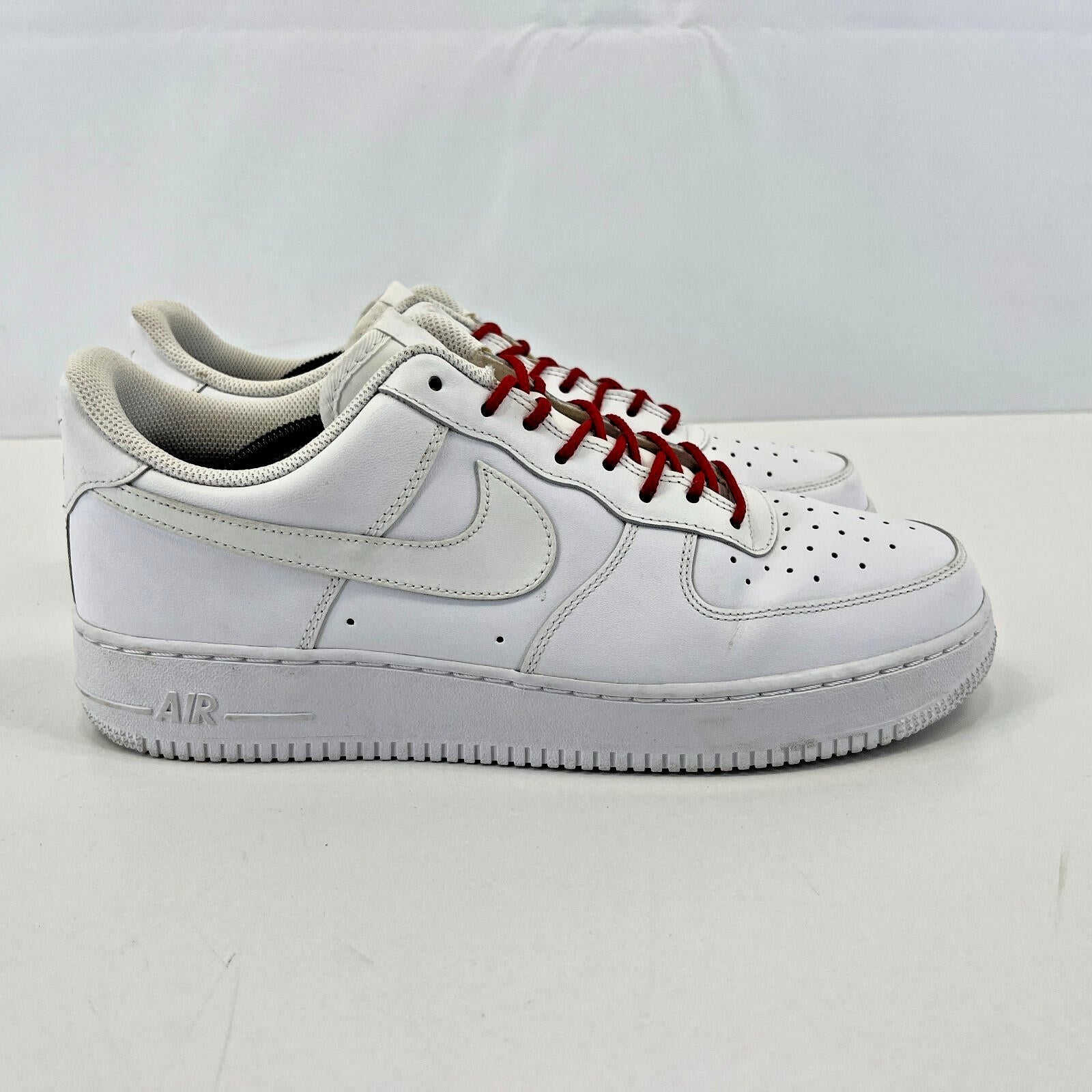 Nike Air Force 1  Trainers in White Leather UK size 11 / EU 46