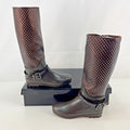 Women's Festival Boots Wellies Textured Brown Snake Pattern size UK 5.5 - EU 38