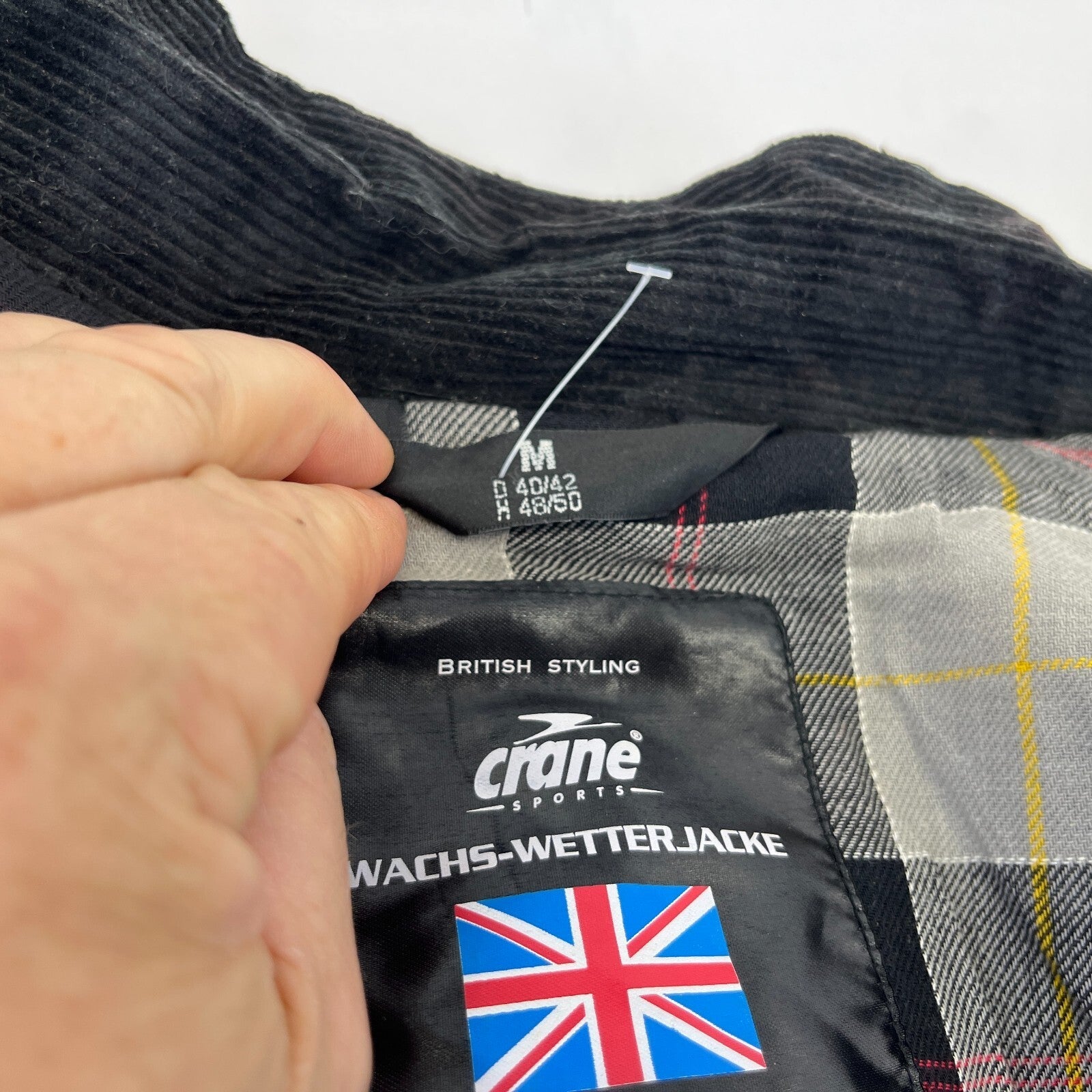 Crane Wax Jacket in Black Waxed Cotton size Medium