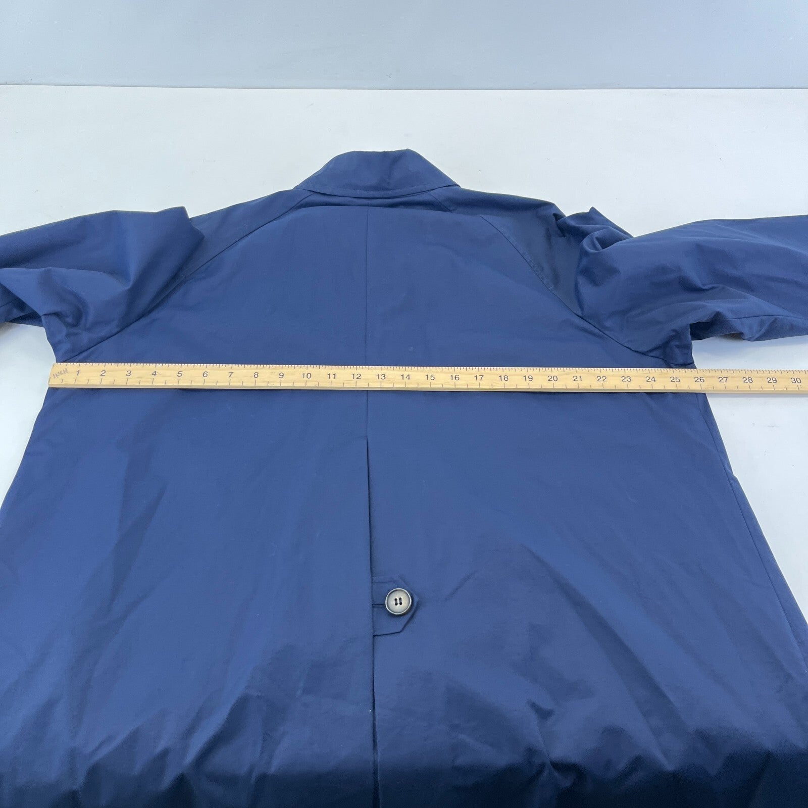 M&S Mid Length Trench Coat Navy Blue Women's UK 22 Button Front Smart Casual
