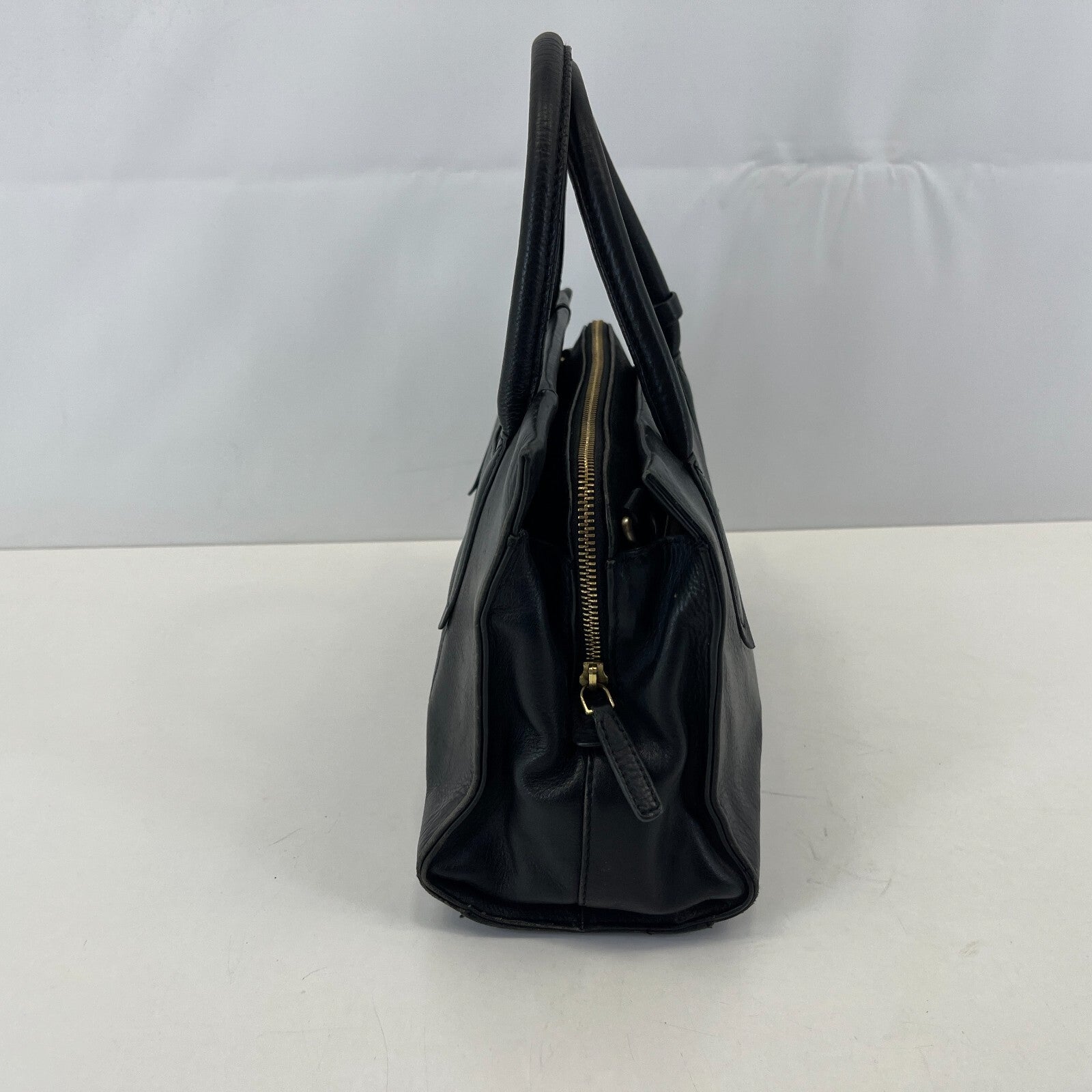 Genuine Radley Nlack Leather Open Top Grab Tote Bag - See Details