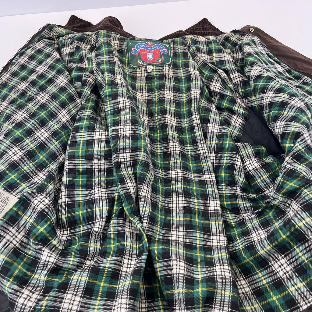 Royal Paddock Men’s Brown Waxed Jacket size 2XL Equine Hiking Dog Walking