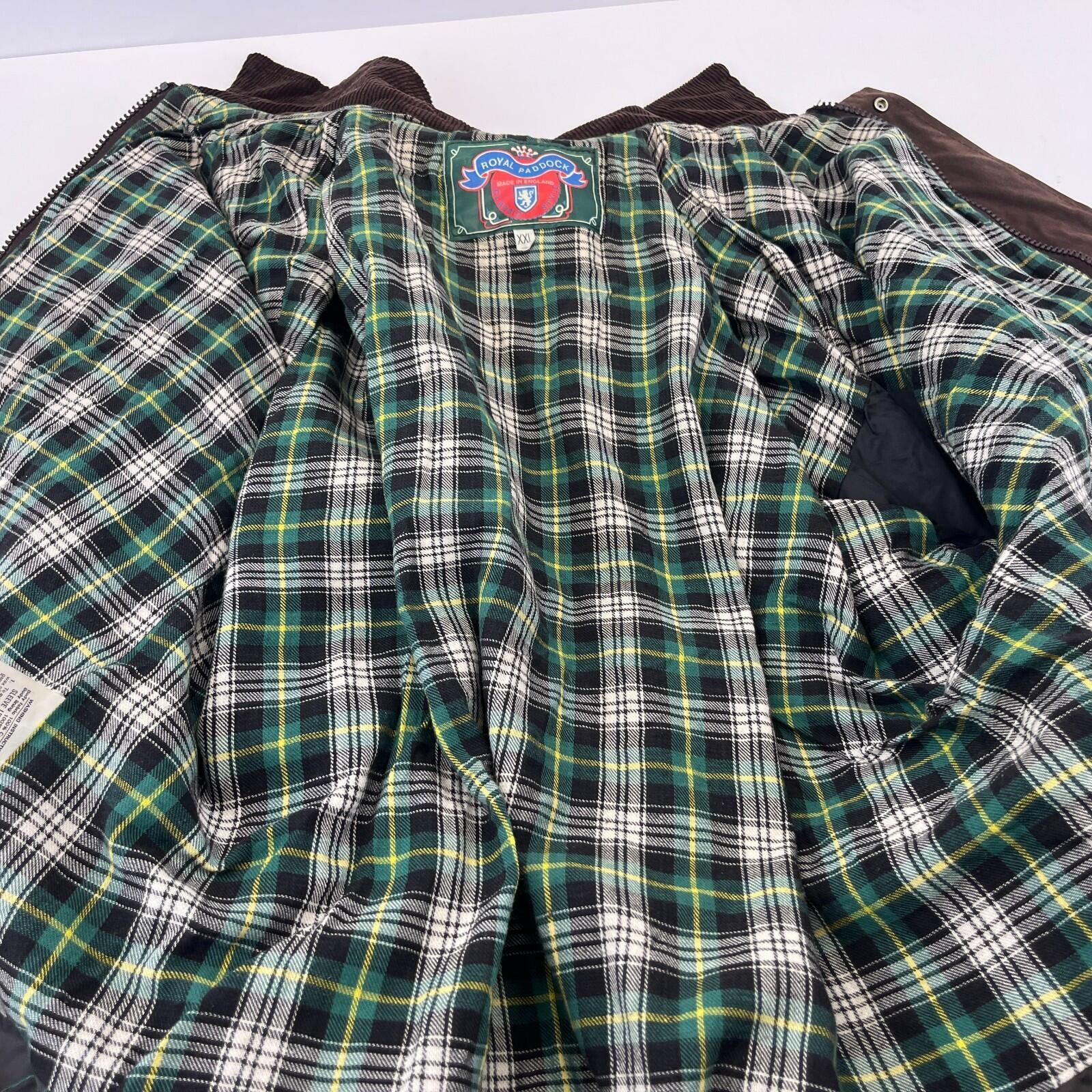 Royal Paddock Men’s Brown Waxed Jacket size 2XL Equine Hiking Dog Walking