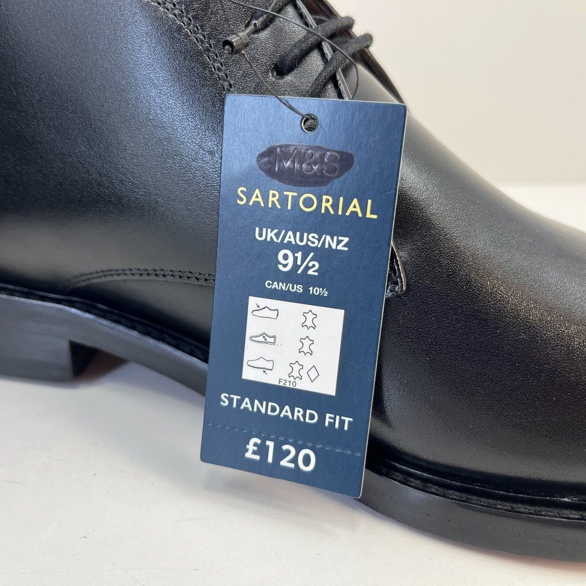 Marks and Spencer Sartorial Black Leather Smart Luxury Boots UK 9.5 RRP £120 New