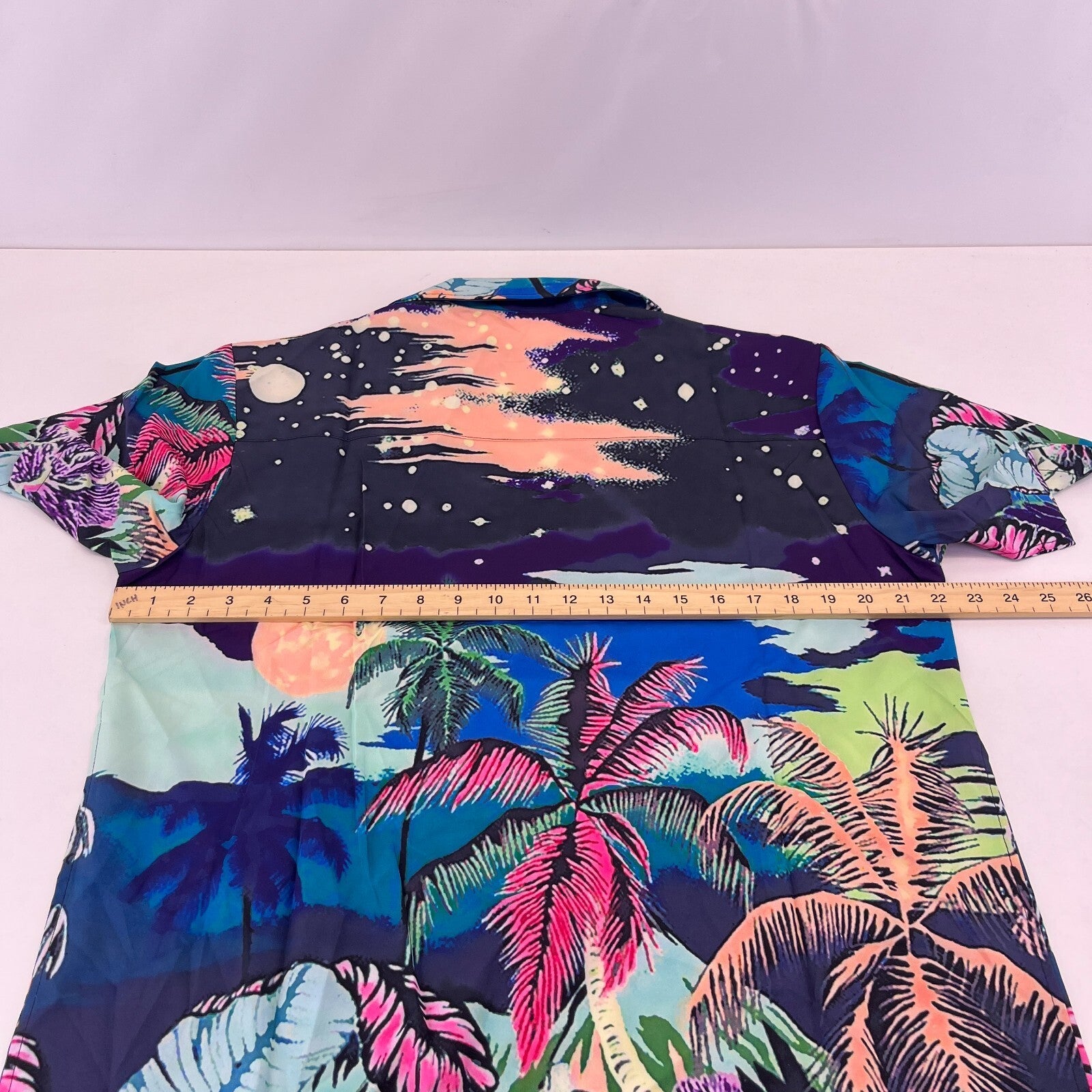 TLDE Gloomy Bear AOP Short Sleeve Shirt Beach Palms Print size M - Sh*te Shirt