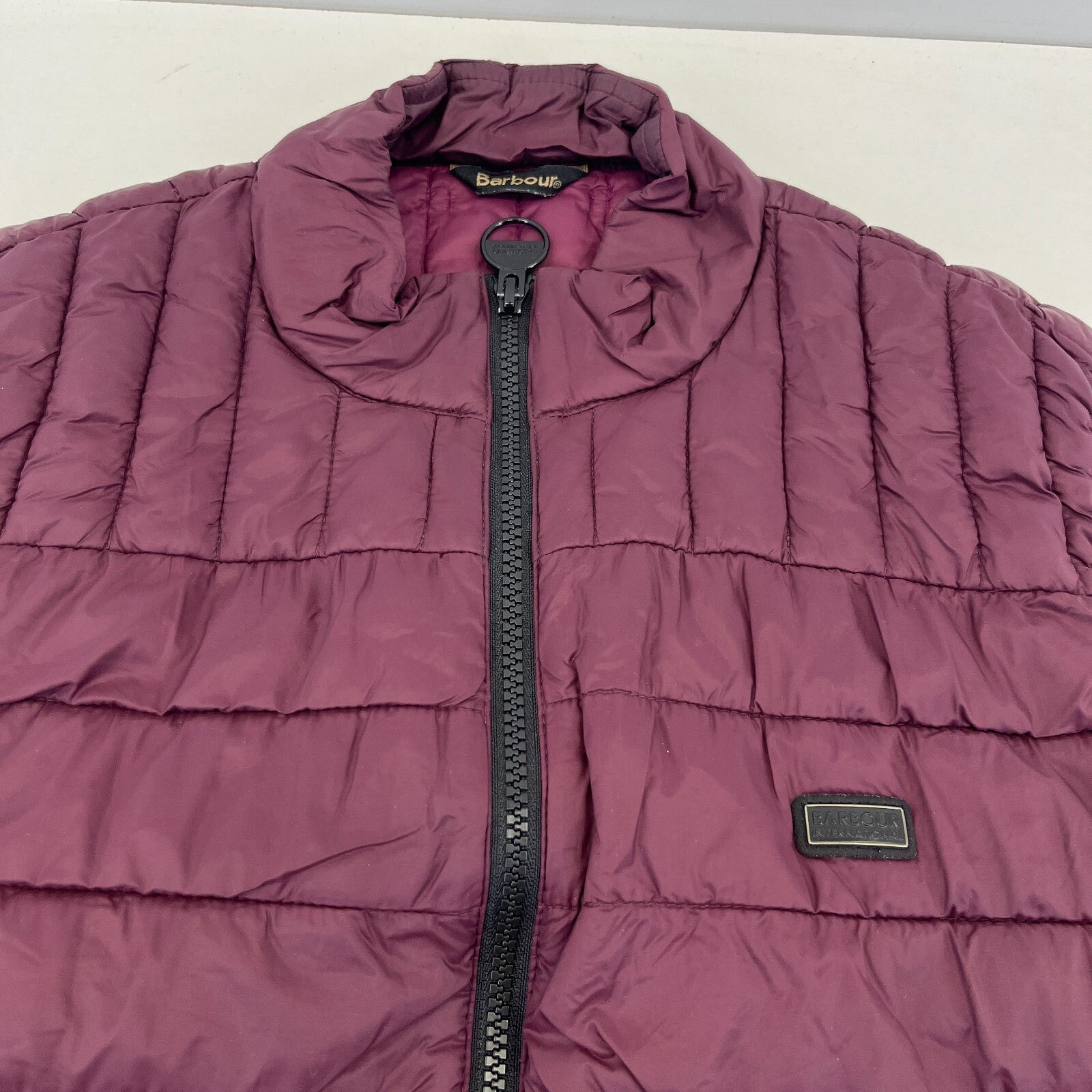 Barbour International Hatfield Men's Quilted Gilet Burgundy Red size Large