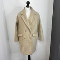 Pull & Bear Women's Light Beige Camel Overcoat size Large Smart Casual Coat