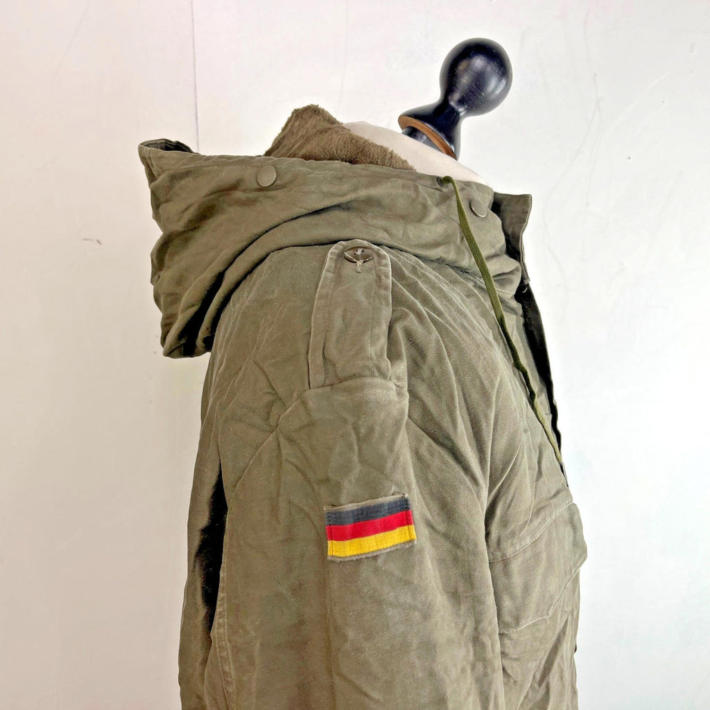 Vtg 1992 Jeans Express German Army Olive Green Parka Coat + Liner size M GrNr.14