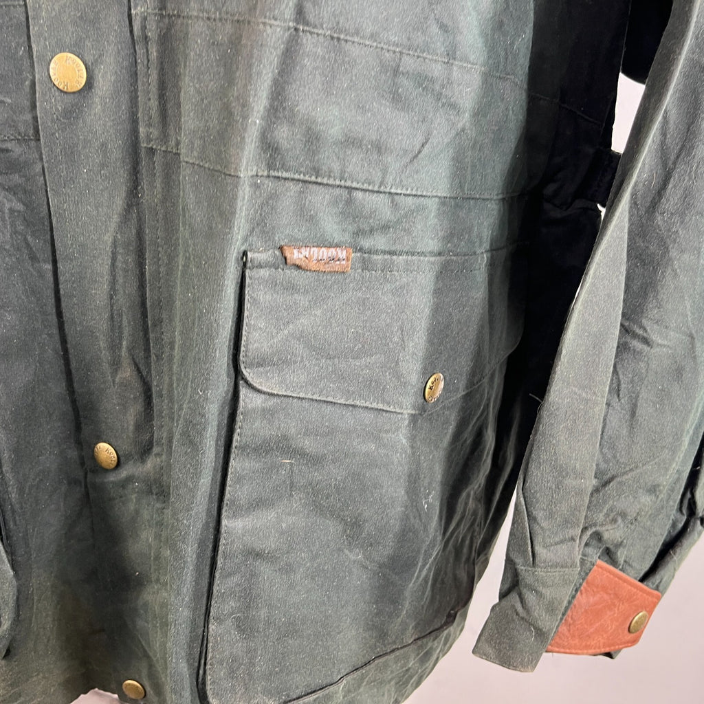 Koolah Middy Premium Wax Jacket Dark Green Made in Canada size 2XL fits like 4XL