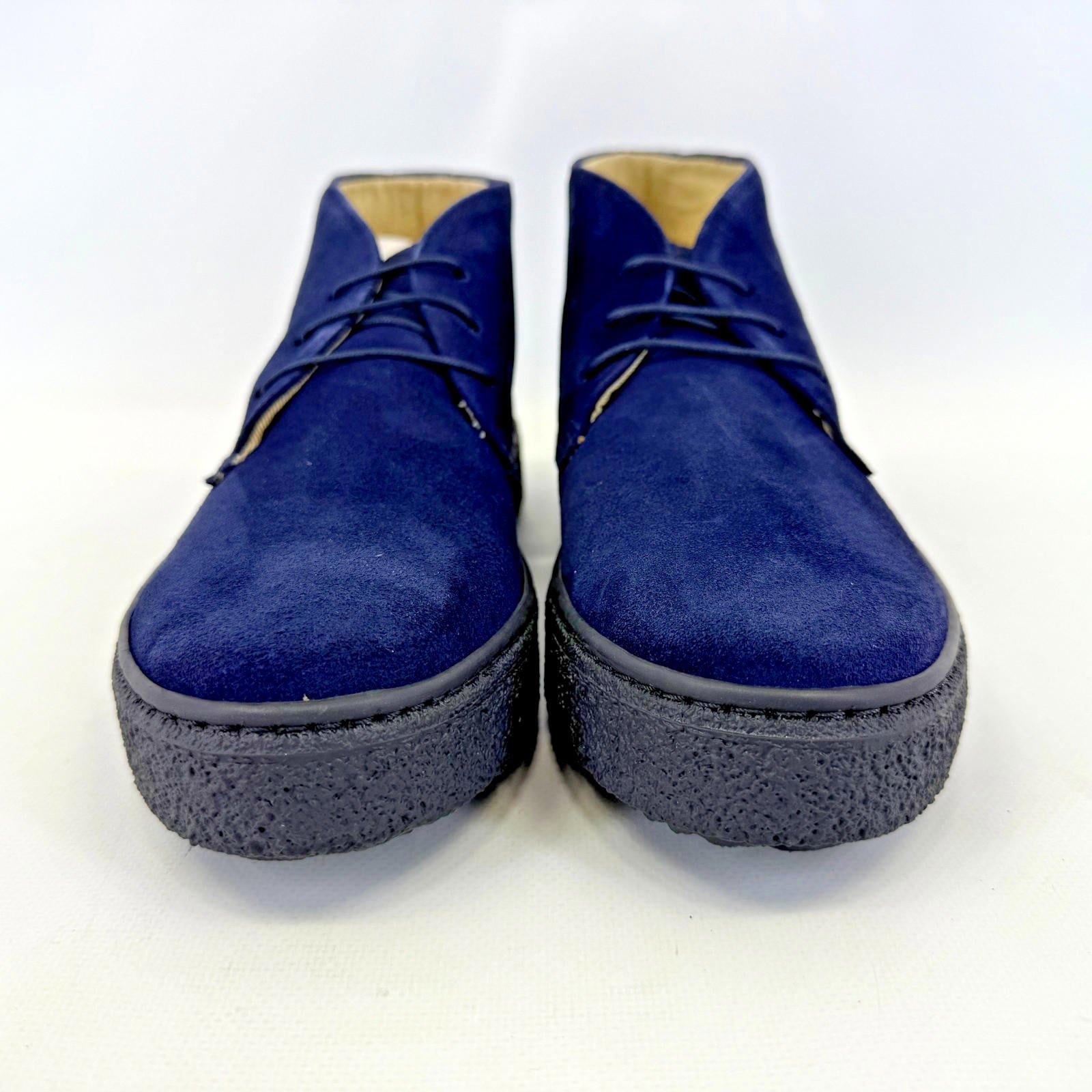 Delicious Junction Bullitt Suede Desert Boots in Dark Navy Blue size UK 7 EU 41