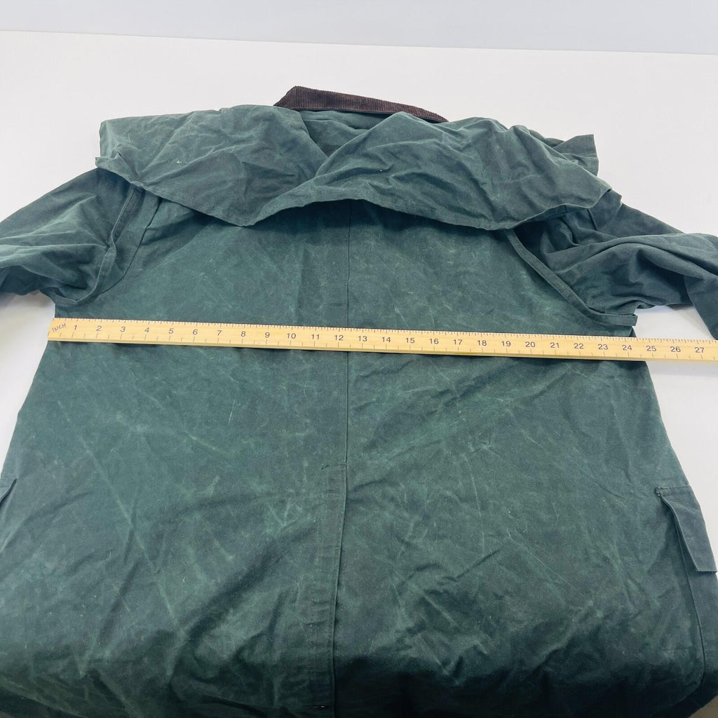 Chiori Women's Waxed Cotton Stockman Weather Jacket Green Long Riding Coat UK XL