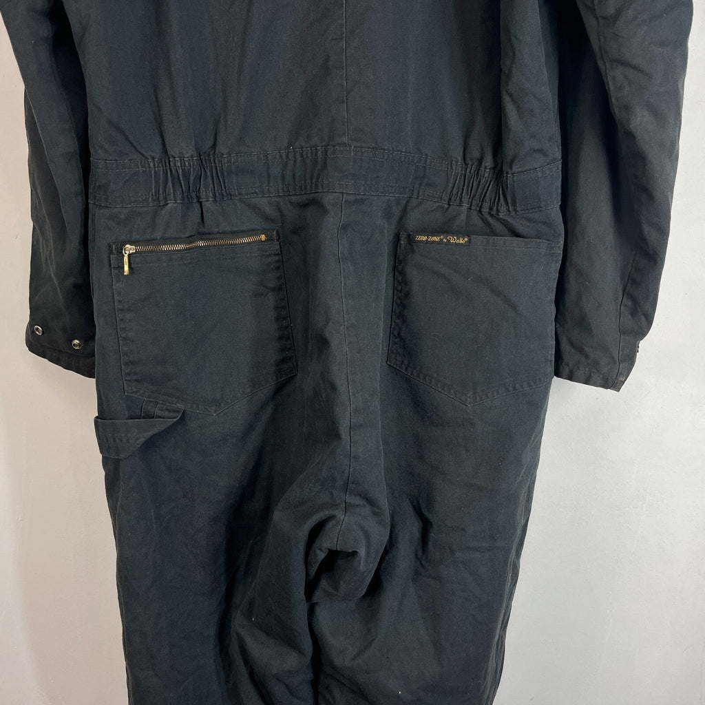 Vtg Walls Zero Zone Heavy Duty Overalls Quilted Insulated in Black Large Tall