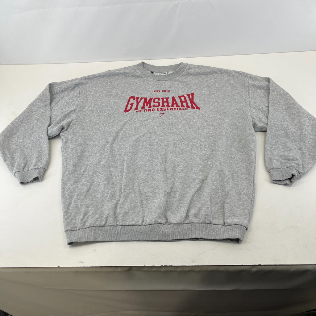 Gymshark Lifting Essentials Grey Pullover Sweatshirt size Large Oversized
