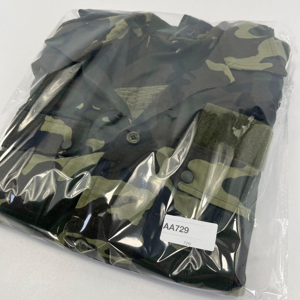 Genuine Spanish Army Combat Shirt Short Sleeve Woodland Camo Ripstop size L