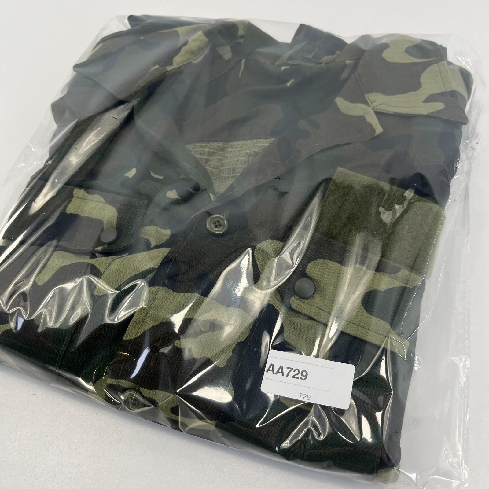 Genuine Spanish Army Combat Shirt Short Sleeve Woodland Camo Ripstop size L