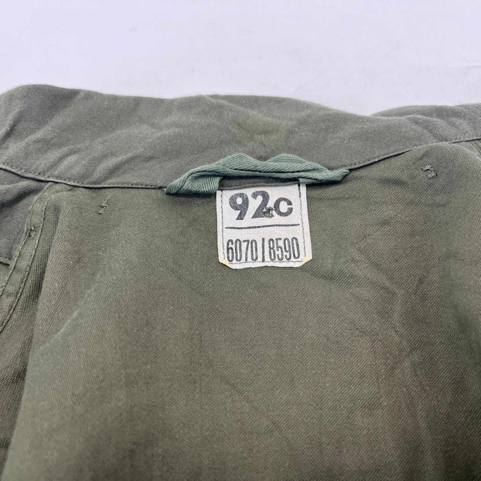 Vintage 1983 Socovet French Army Jacket Fatigue Smock Olive Green size 92C (M)