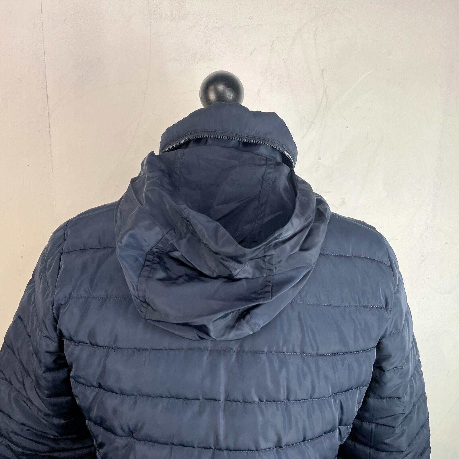 Joules Long Quilted Puffer Jacket Coat Navy Blue Women's UK size 14