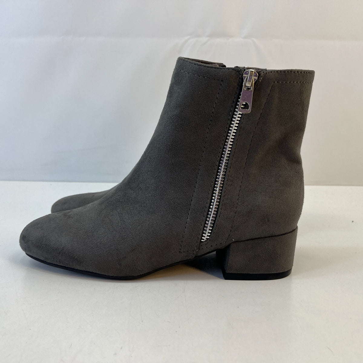 M&S Women’s Vegan Faux Suede Almond Toe Ankle Chelsea Boots Grey UK 5 EU 38