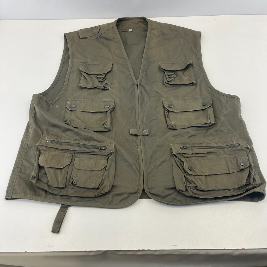 Khaki Green Men's Fishing Vest Gilet Hunting Shooting Multi Pocket size 4XL