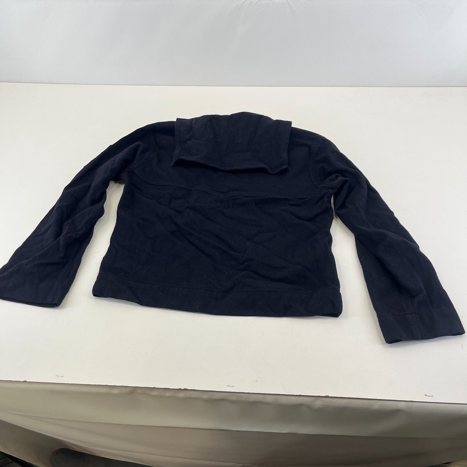 Vintage US Navy Sailor Cracker Jack 100% Wool Top Pullover Tunic Black size 38